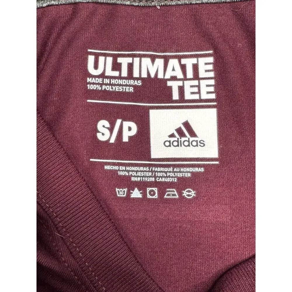 adidas Texas A&M Aggies Ultimate Tee Mens S Maroon Climalite NCAA